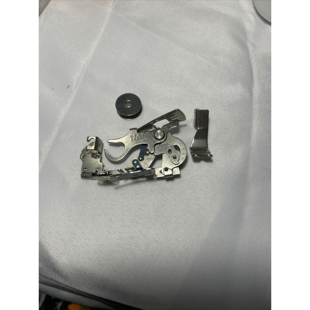 Vintage Sewing Machine Attachment Presser Foot Uโ S A Pat 2593519 W/Accessories